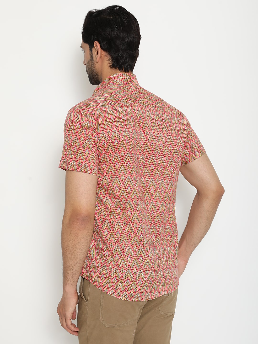 Mix Short Sleeve Cotton Hand Block Printed Men’s Shirt